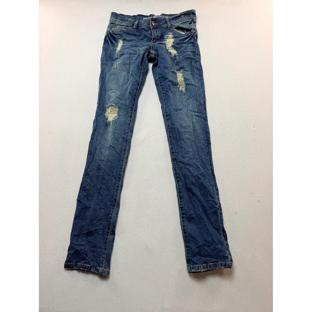 Blues Society Skinny Jeans Girls 5/6 Blue Good Distressed Denim Slim Fit
